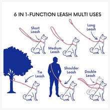 A+a Pets’ Multi-Function Cotton Leash to Walk 2 Dogs | Long, Short, Hands Free - Purple