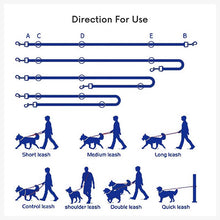 A+a Pets’ Multi-Function Cotton Leash to Walk 2 Dogs | Long, Short, Hands Free - Pink