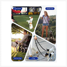 A+a Pets’ Multi-Function Cotton Leash to Walk 2 Dogs | Long, Short, Hands Free - Blue