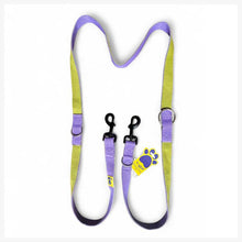 A+a Pets’ Multi-Function Cotton Leash to Walk 2 Dogs | Long, Short, Hands Free - Purple